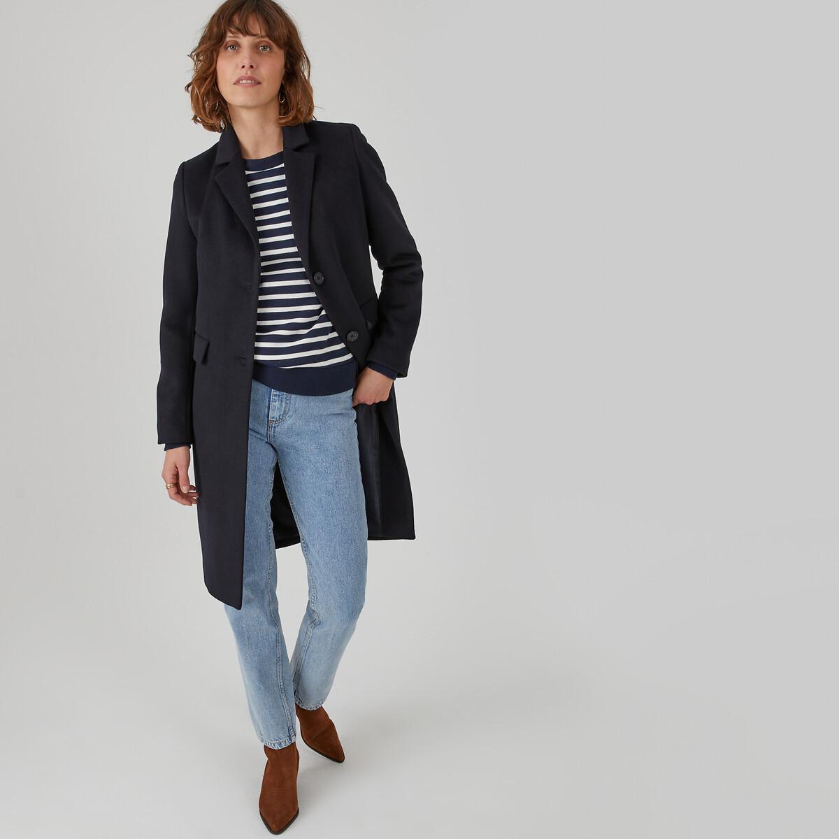 Image of Mantel Mit Knopfverschluss Damen Blau 44