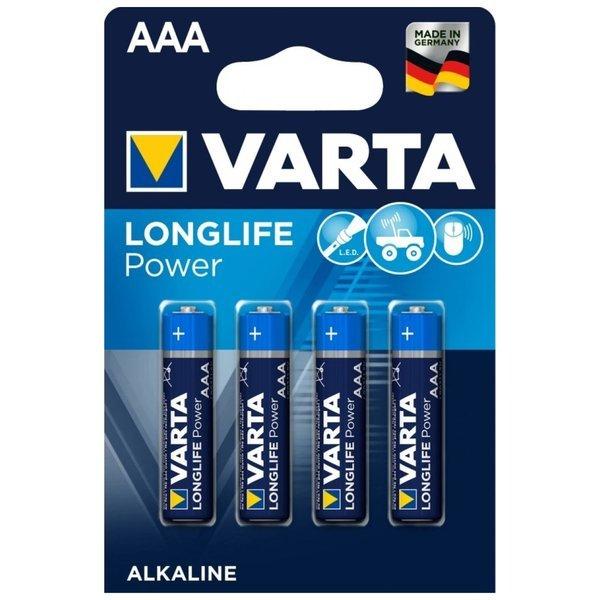 VARTA  Batterie alcaline Longlife Power, tipo AAA/Micro/LR03, 1,5 V, set da 4 