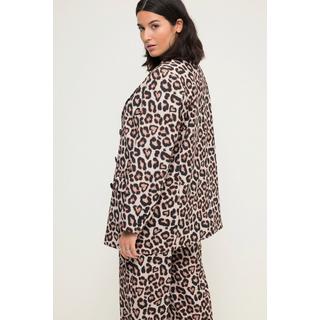 Studio Untold Blazer Straight Fit Doppelreihig Leoprint Langarm  