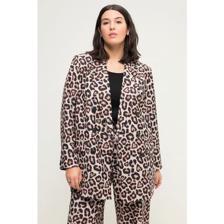 Studio Untold Blazer Straight Fit Doppelreihig Leoprint Langarm  