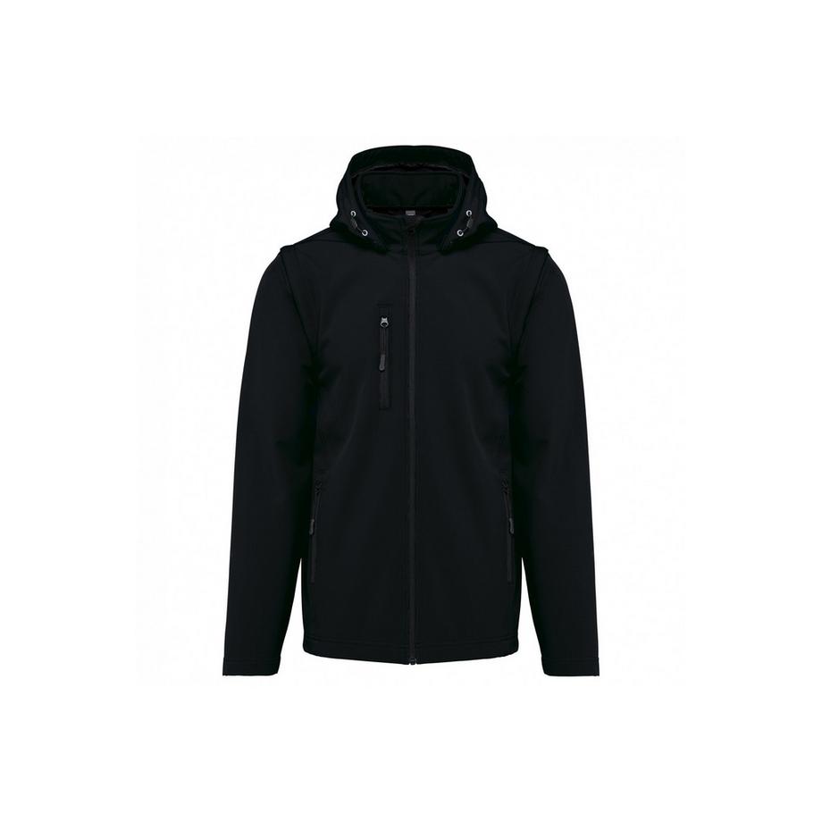 giacca a 3 strati con cappuccio e maniche staccabili softshell