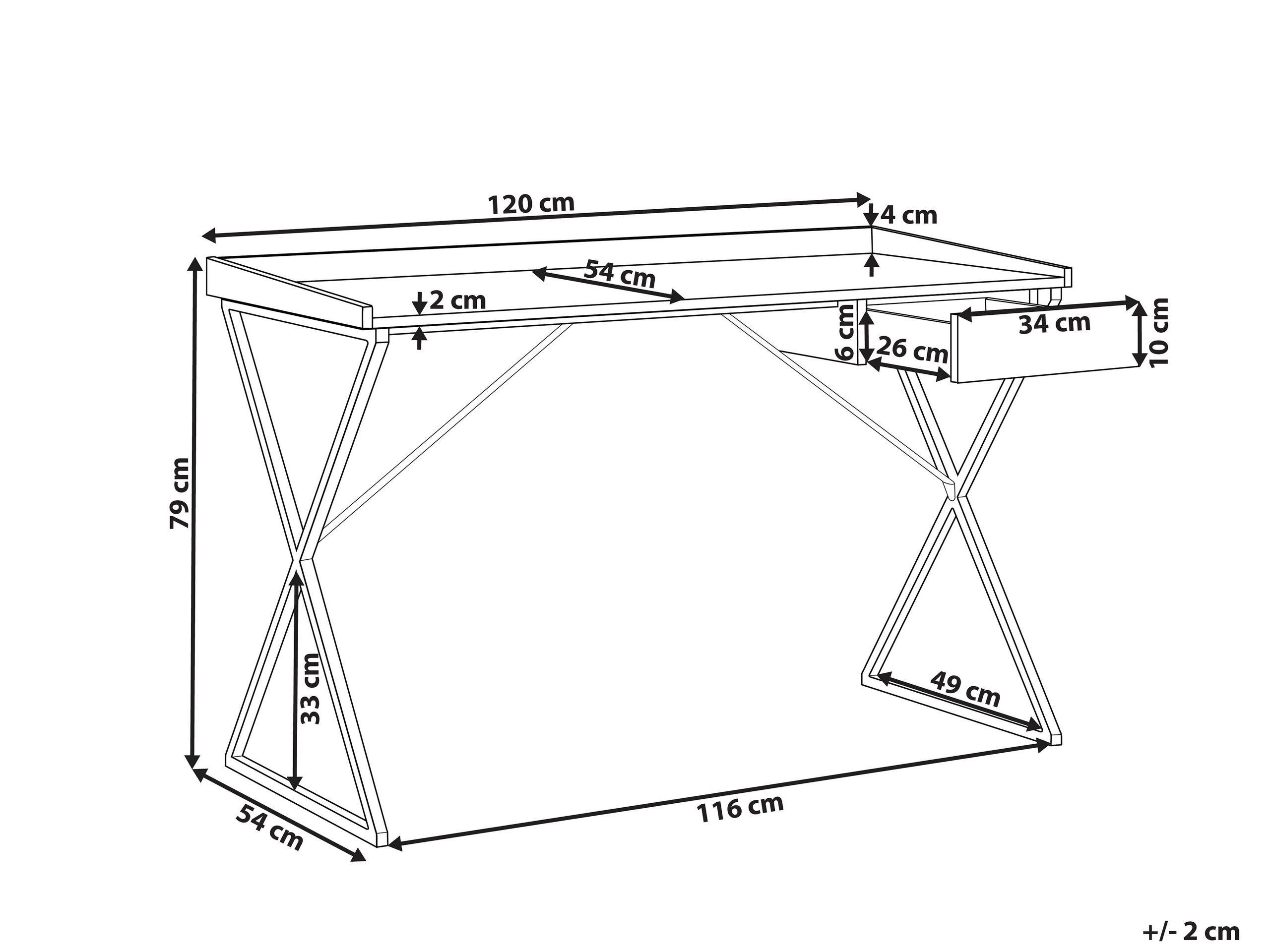 Beliani Table de bureau en Panneau de particules de bois Traditionnel NOXON  