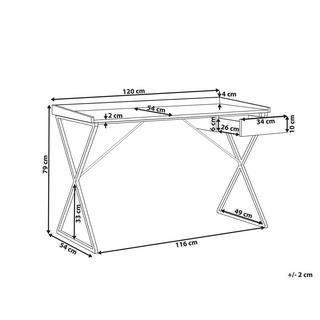 Beliani Table de bureau en Panneau de particules de bois Traditionnel NOXON  