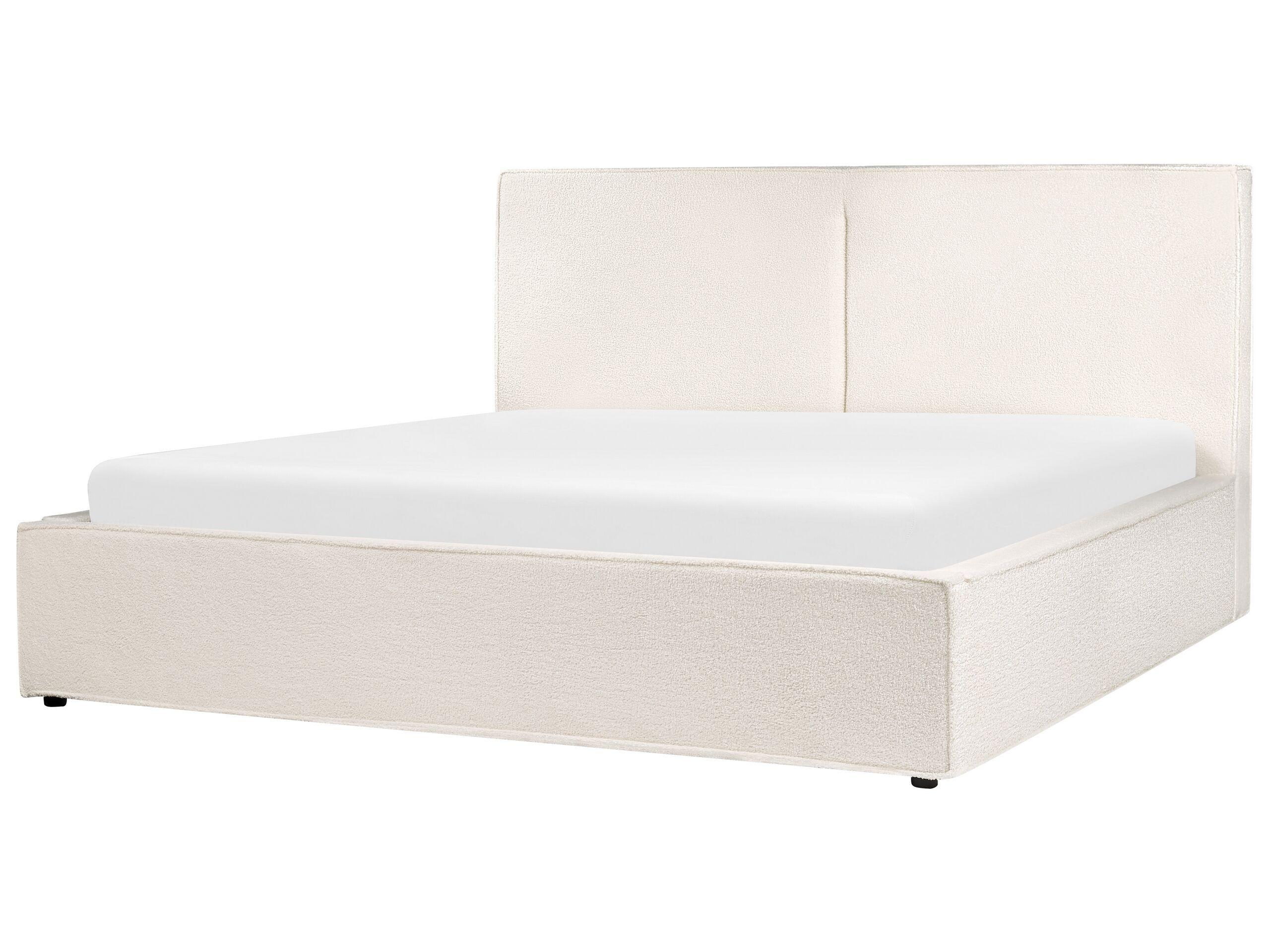 Beliani Letto contenitore en Bouclé Moderno MOISSAC  