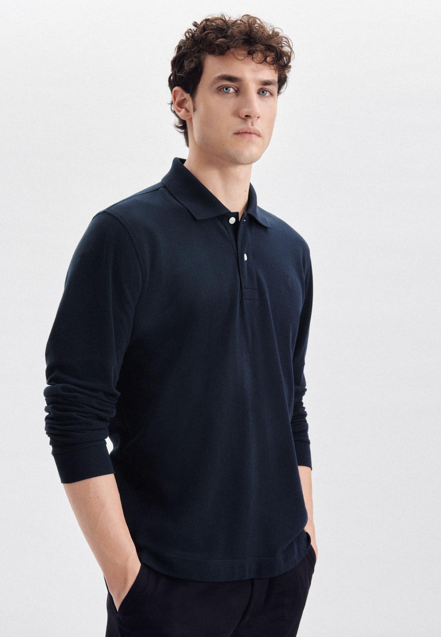 Seidensticker  Polo-Shirt Regular Fit Langarm Uni 