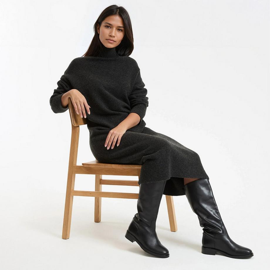 La Redoute Collections Robe droite tricotée à manches longues  