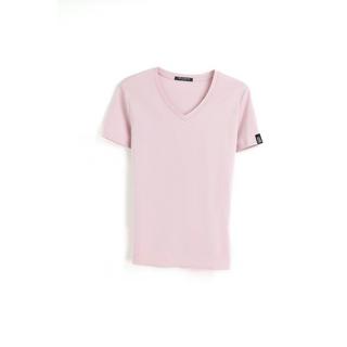 Bellemere New York  T-shirt in cotone con grande scollo a V 160G 