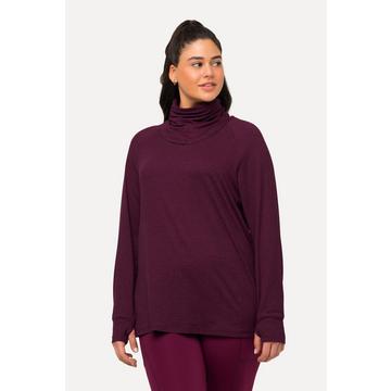 Pull à col rond et manches longues avec passe-pouces intégré, très doux, snood