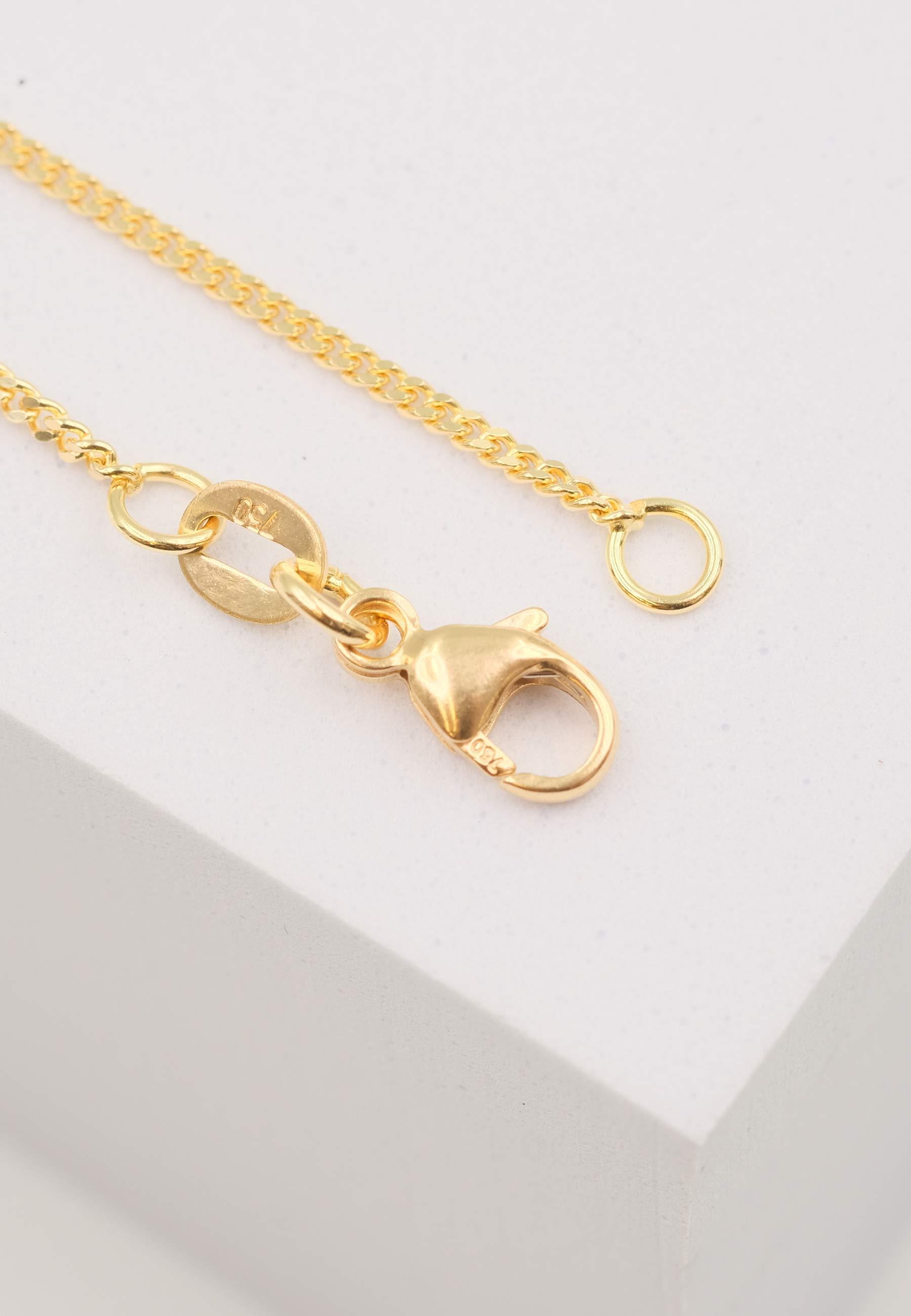 MUAU Schmuck  Collier gourmette or jaune 750, 1.4mm, 36cm 