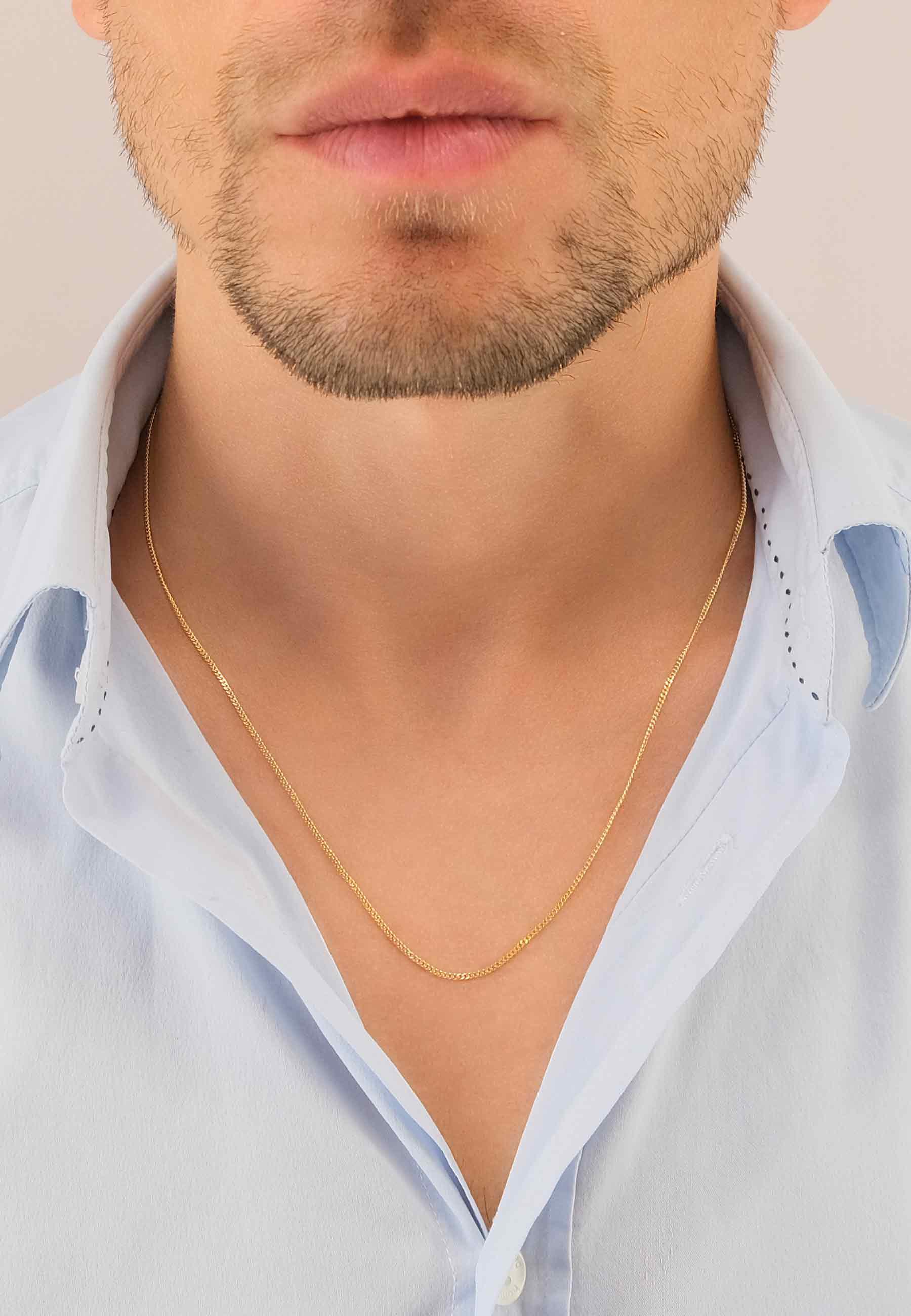 MUAU Schmuck  Collier gourmette or jaune 750, 1.4mm, 36cm 