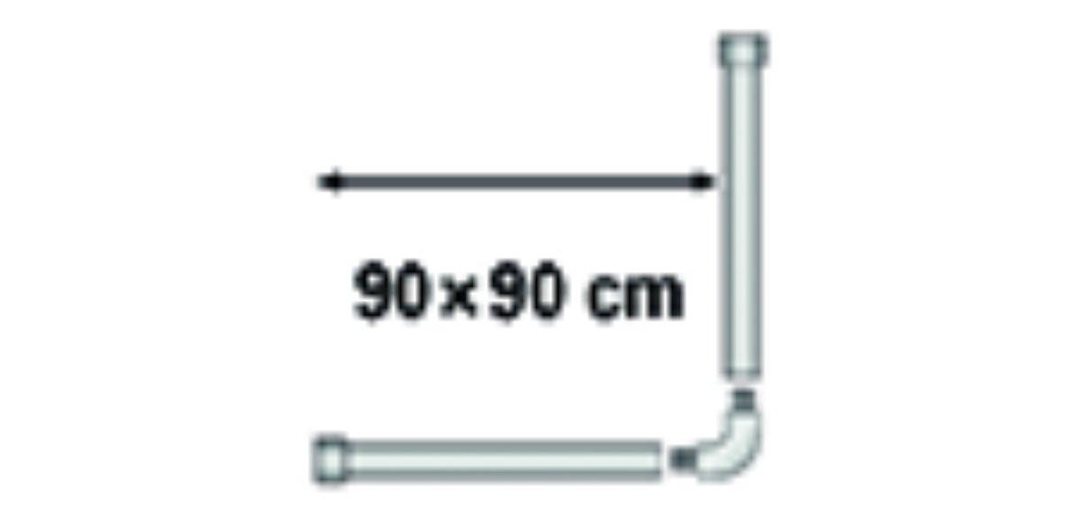 diaqua Duschvorhangschiene Special weiss, Winkel  