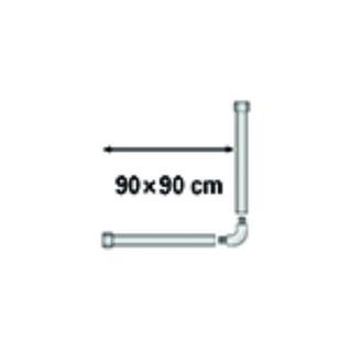 diaqua Duschvorhangschiene Special weiss, Winkel  