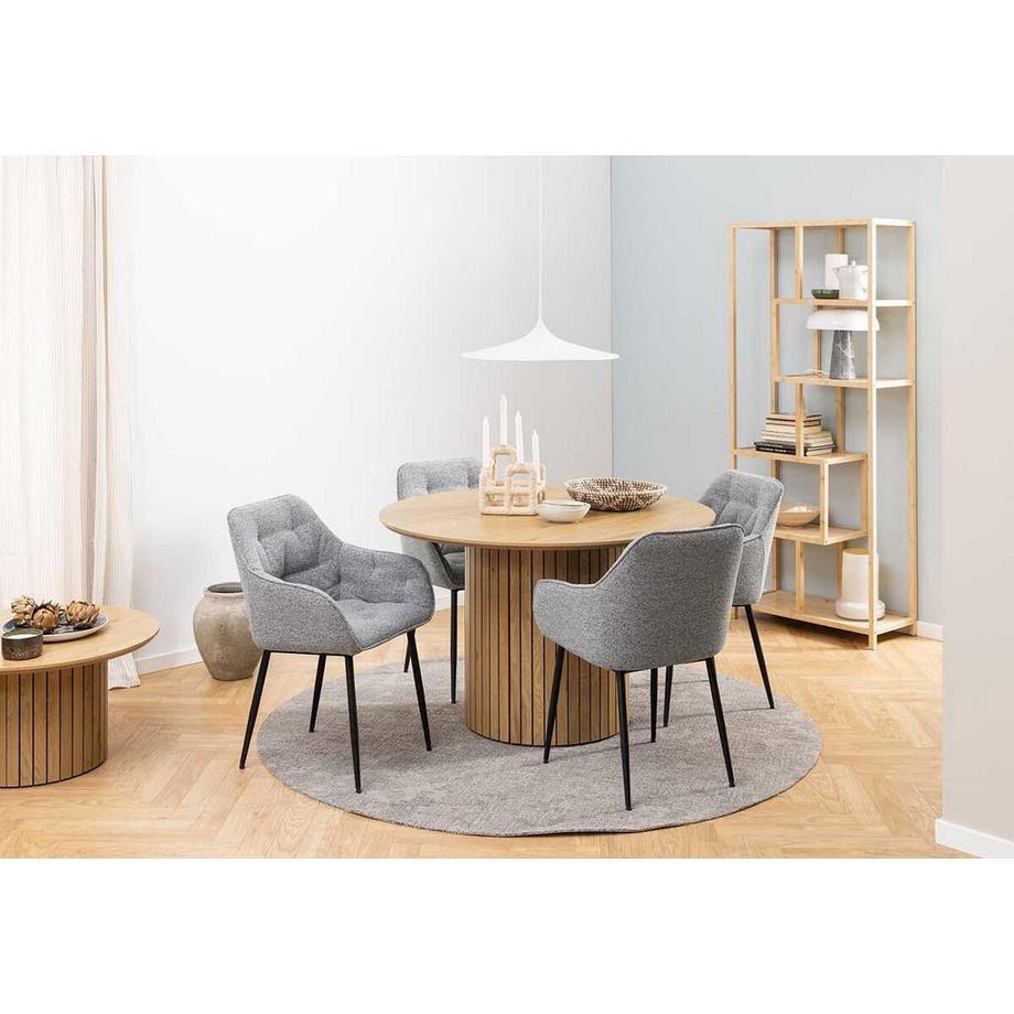 mutoni Sedia da pranzo con braccioli Shields grigio (1 pezzo)  