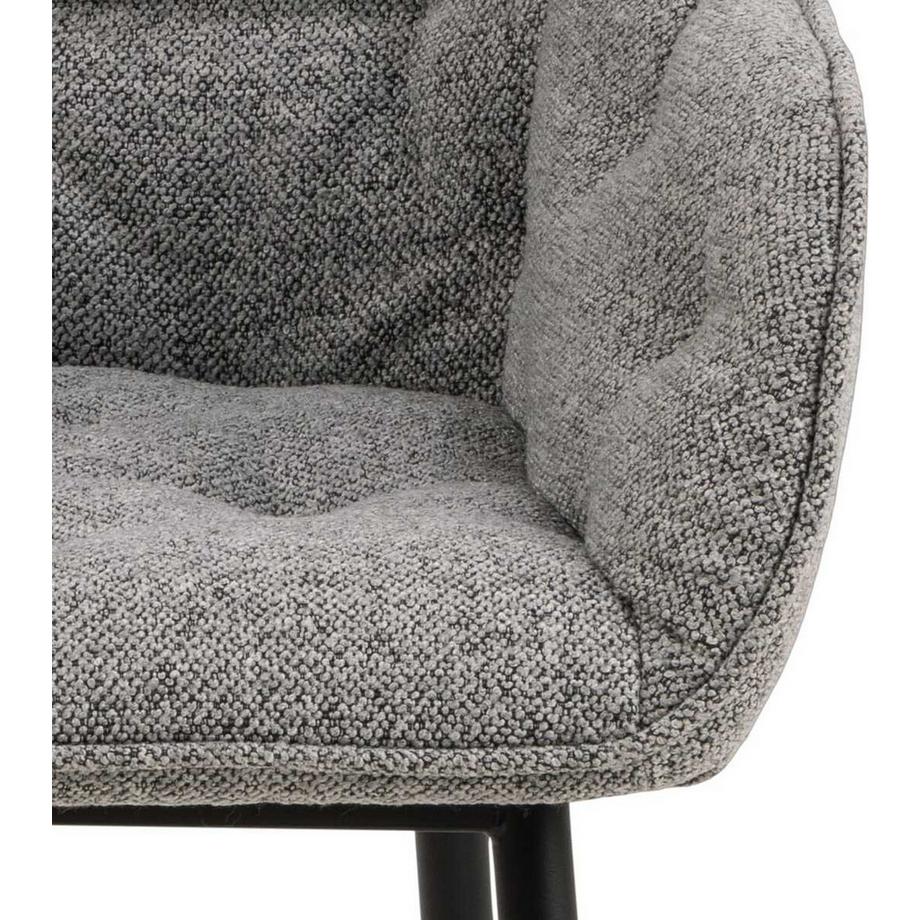 mutoni Sedia da pranzo con braccioli Shields grigio (1 pezzo)  