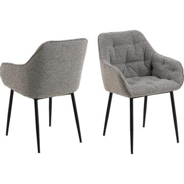 Chaise de salle à manger avec accoudoirs Shields gris (1 pièce)