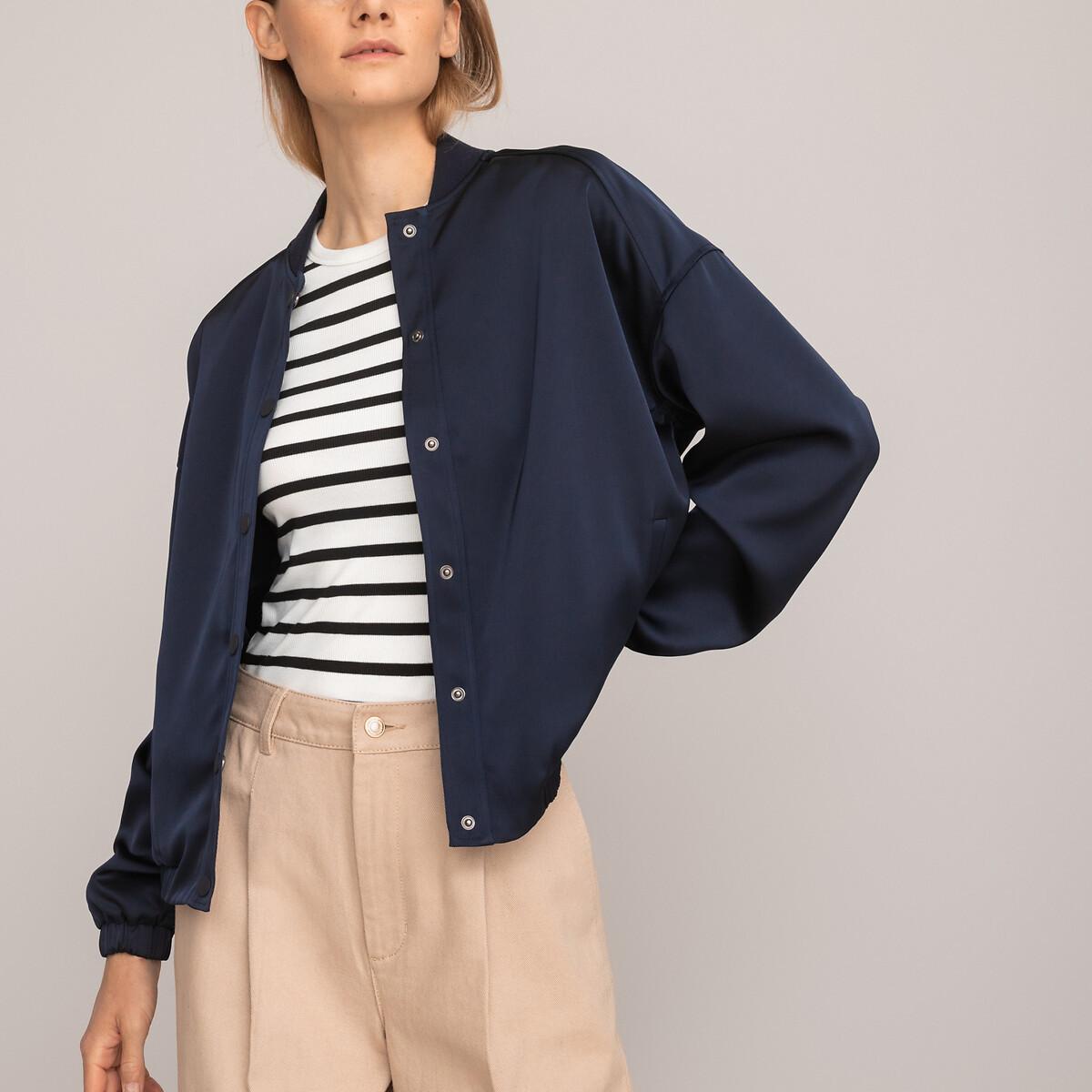 Image of Bomerjacke Aus Satin Unisex Blau XL