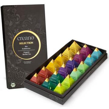 Coffret cadeau de thés en pyramide Creano – 18 variétés