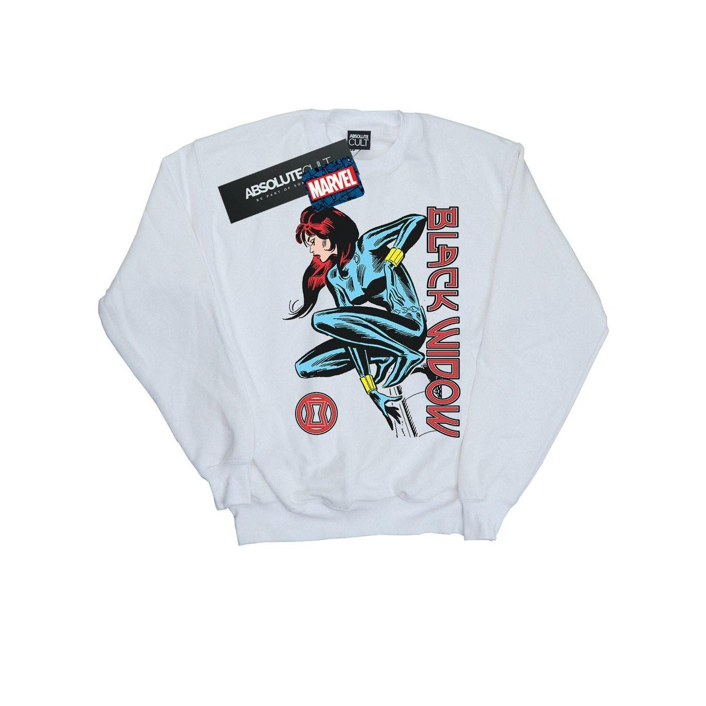Image of Black Widow In Action Sweatshirt Unisex Weiss 152-158