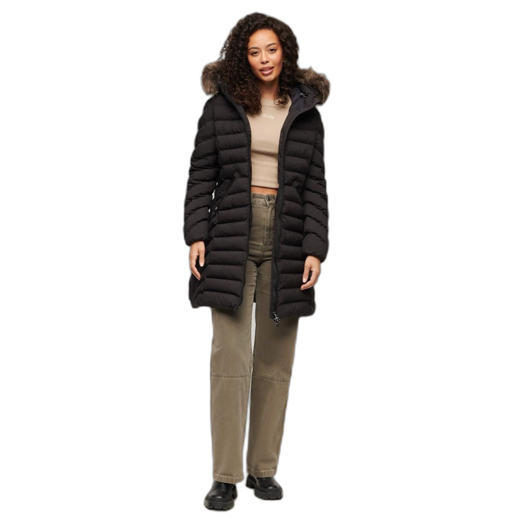 Superdry Fuji Faux Fur Mid Daunenjacke  