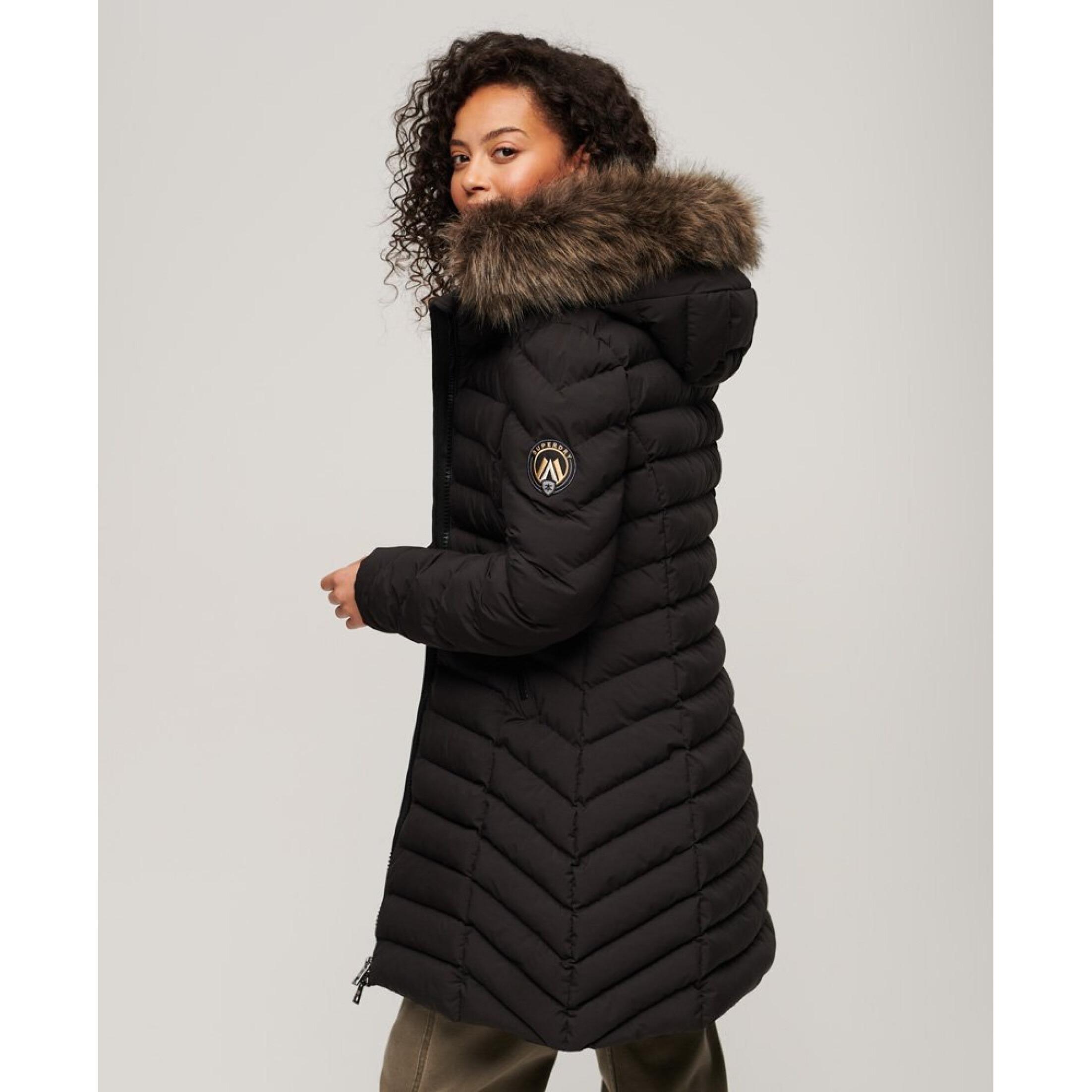 Superdry Fuji Faux Fur Mid Daunenjacke  
