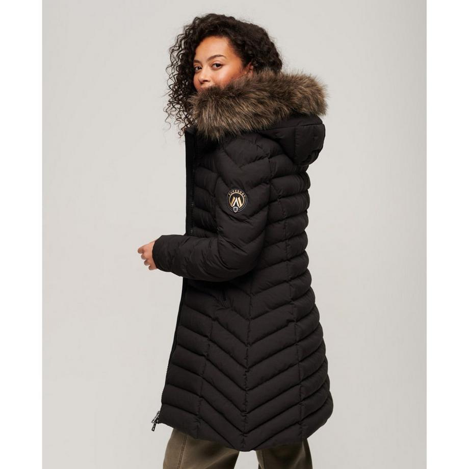 Superdry Fuji Faux Fur Mid Daunenjacke  