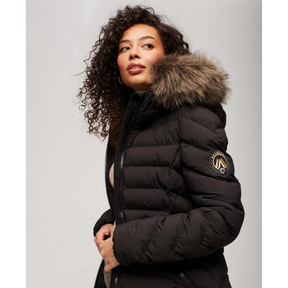 Superdry Fuji Faux Fur Mid Daunenjacke  