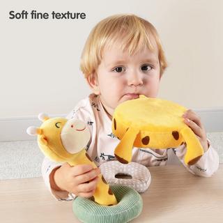 Activity-board  Jouet hochet en peluche pour bébé, jouet à empiler de la girafe, hochets doux pour animaux, jouets à saisir avec clochette 