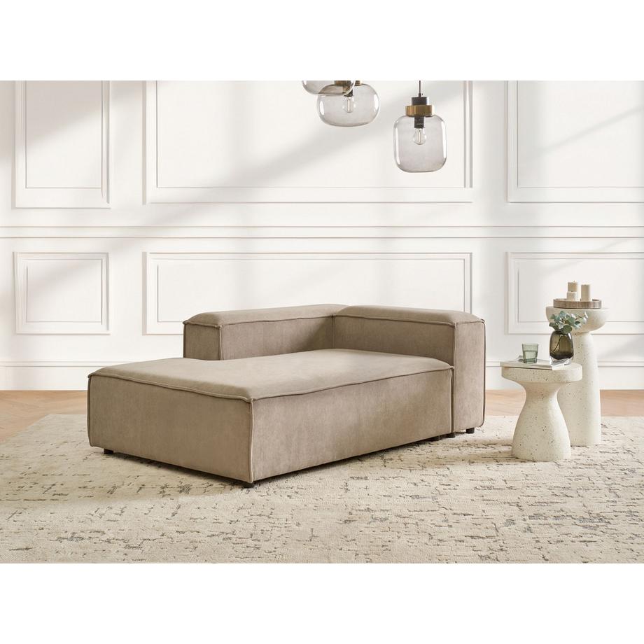 Beliani Chaise longue côté droit en Velours côtelé Scandinave ARDAL  
