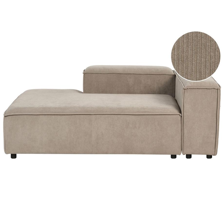 Beliani Chaise longue côté droit en Velours côtelé Scandinave ARDAL  