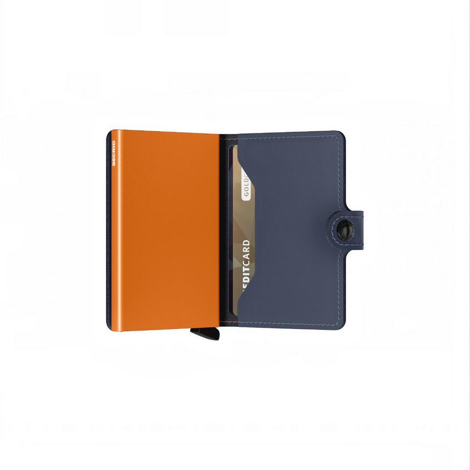 Secrid Miniwallet Mat Bleu Nuit et Orange  