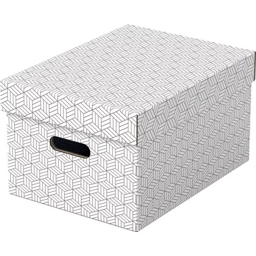Esselte Home Storage Box Medium White Pack of 3 628282