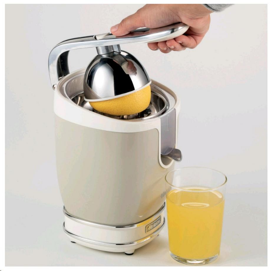 Ariete Ariete 413 Spremiagrumi Elettrico con Leva - Salvagoccia - Motore Silenzioso - 85 Watt - Design Vintage - Beige  