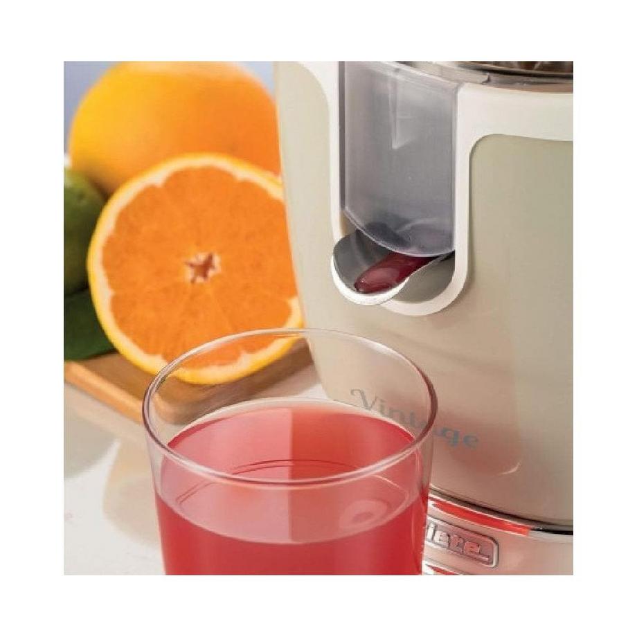 Ariete Ariete 413 Spremiagrumi Elettrico con Leva - Salvagoccia - Motore Silenzioso - 85 Watt - Design Vintage - Beige  