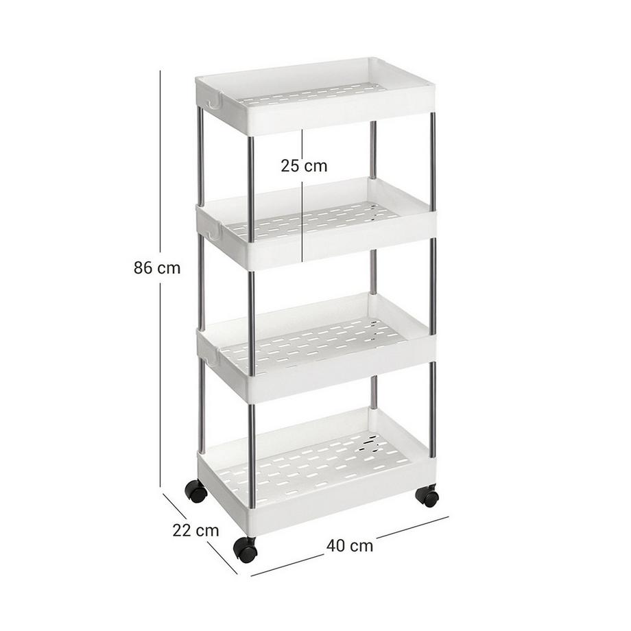 Calicosy Dessert su ruote a 4 livelli bianco  