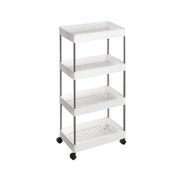 Desserte sur roulettes 4 niveaux blanche - L40 x H86 cm