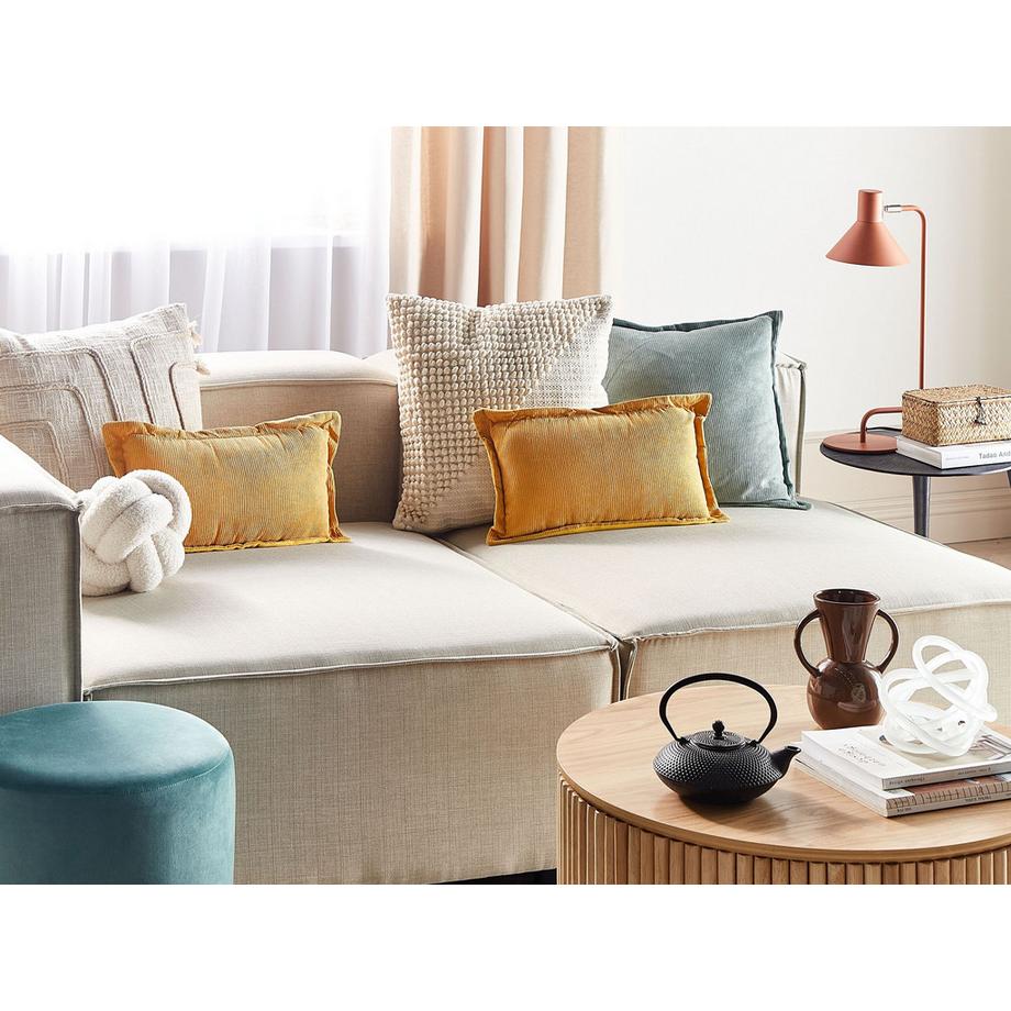 Beliani Set di 2 cuscini en Velluto a coste Retrò ZINNIA  