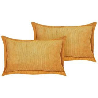 Beliani Lot de 2 coussins en Velours côtelé Traditionnel ZINNIA  