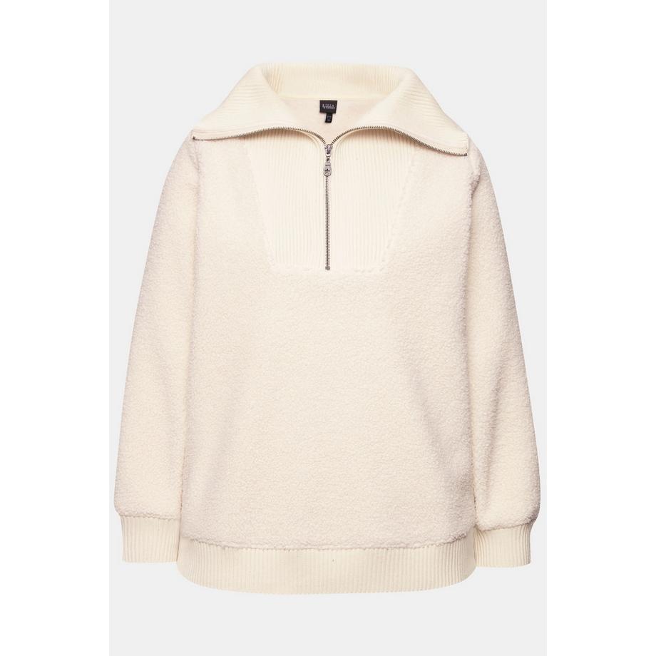 Ulla Popken Polaire Teddy Col Montant Manches Longues Troyer  