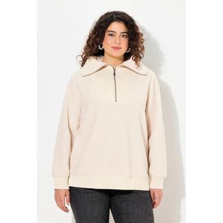 Ulla Popken  Troyer, Teddyfleece, Stehkragen, Zipper, Langarm 