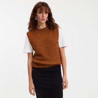 La Redoute Collections Pull sans manches col rond en alpaga mélangé  