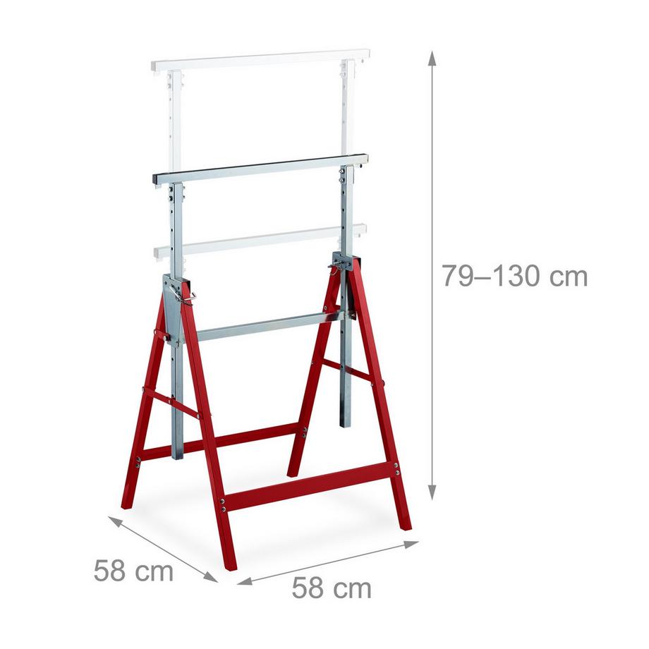 Northix  Cavalletti da lavoro rialzati e abbassati, set da 2 