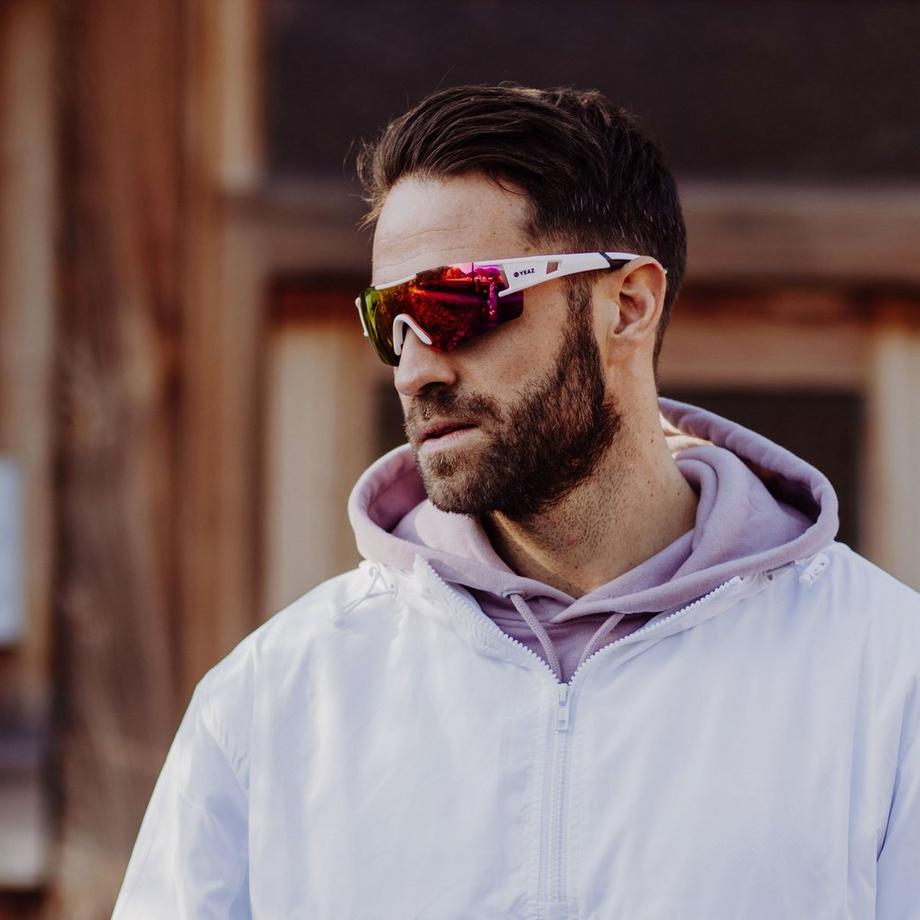 YEAZ  SUNBLOW Occhiali da sole sportivi crema bianco/rosa 