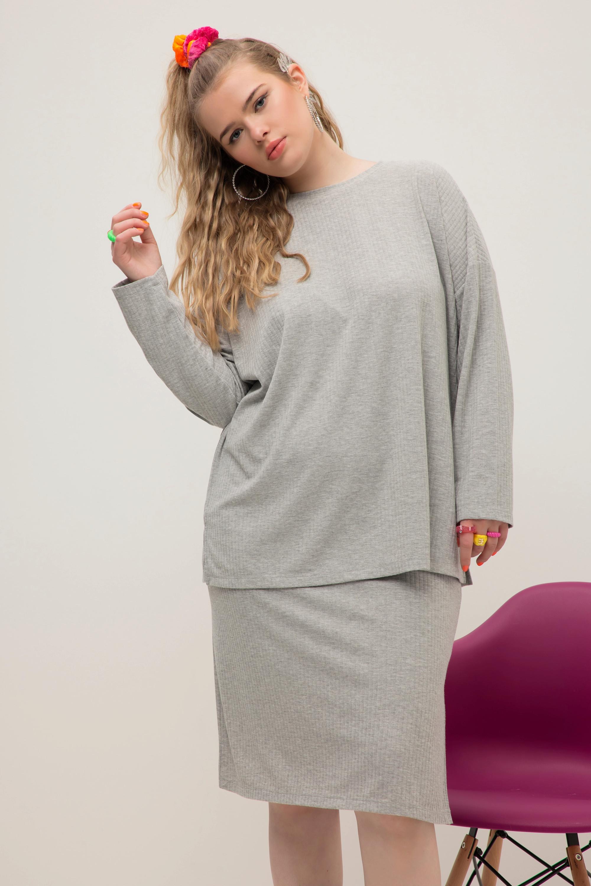 Studio Untold  Pullover, oversized, Rippstrick, Rundhals, Langarm 