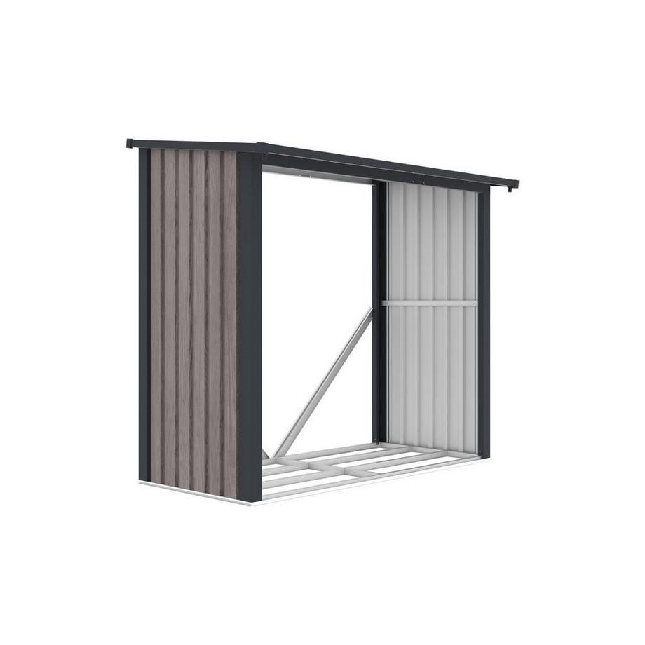 Vente-unique Casetta ceppi di legno Acciaio galvanizzato effetto Legno 1,98m3 2 steri L182xP89xH156cm - BIRWOOD  