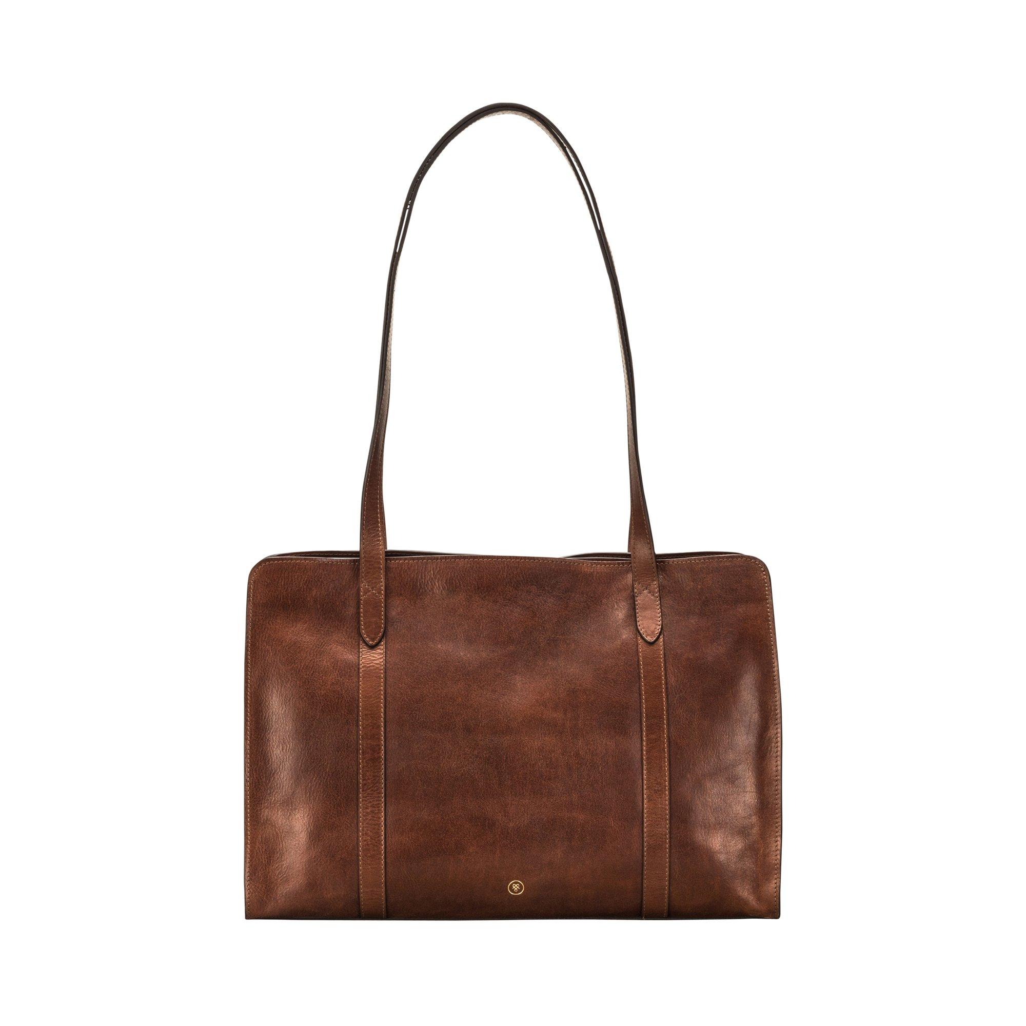 Image of Rivara - Große Leder Schultertasche Damen Tan ONE SIZE