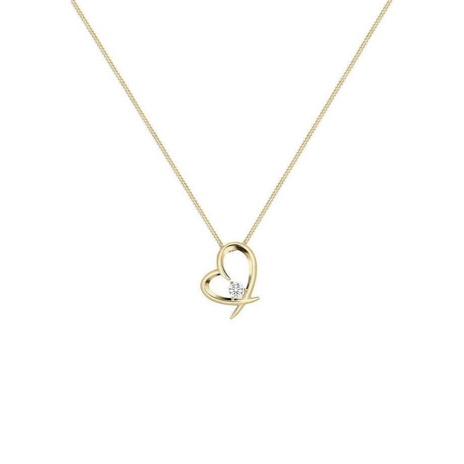 Elli  Halskette Herz Geschwungen Zirkonia 