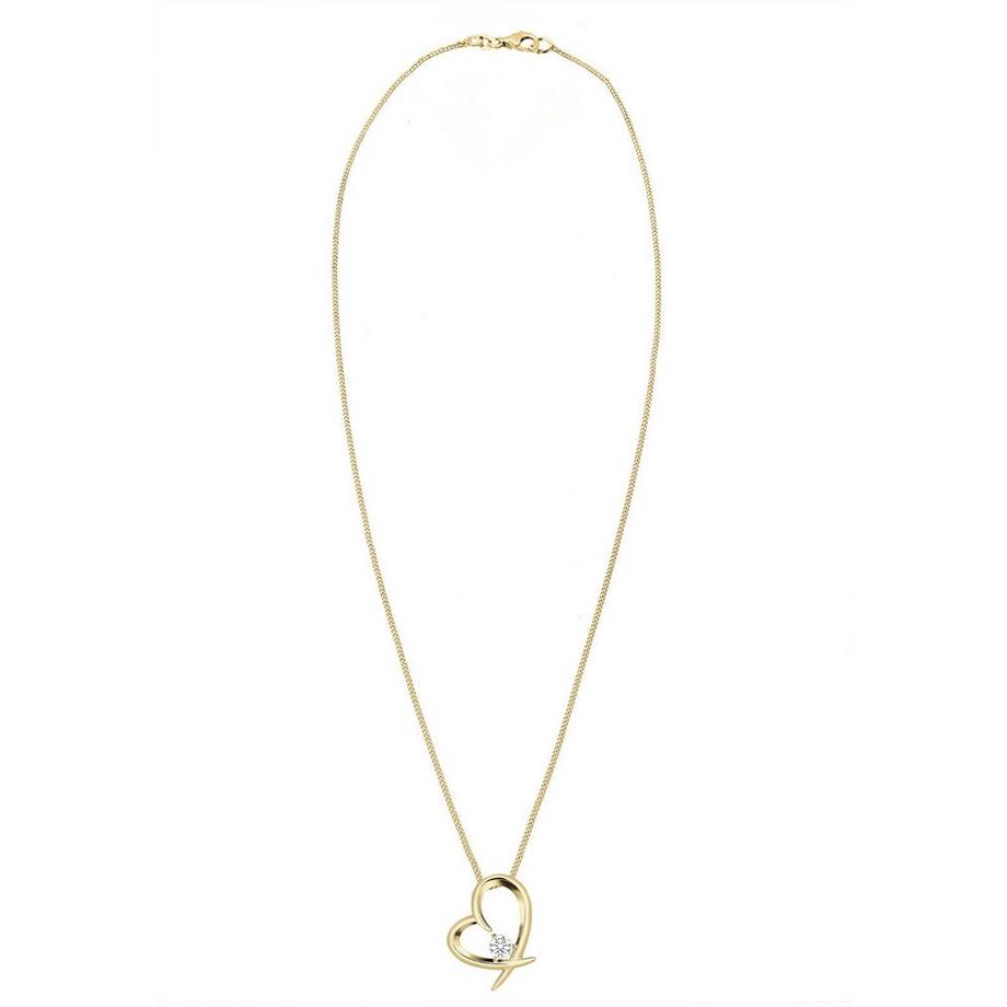 Elli  Halskette Herz Geschwungen Zirkonia 