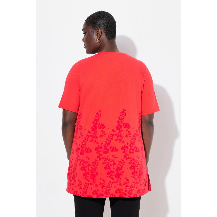 Ulla Popken A-Linie V-Ausschnitt Halbarm Longshirt  