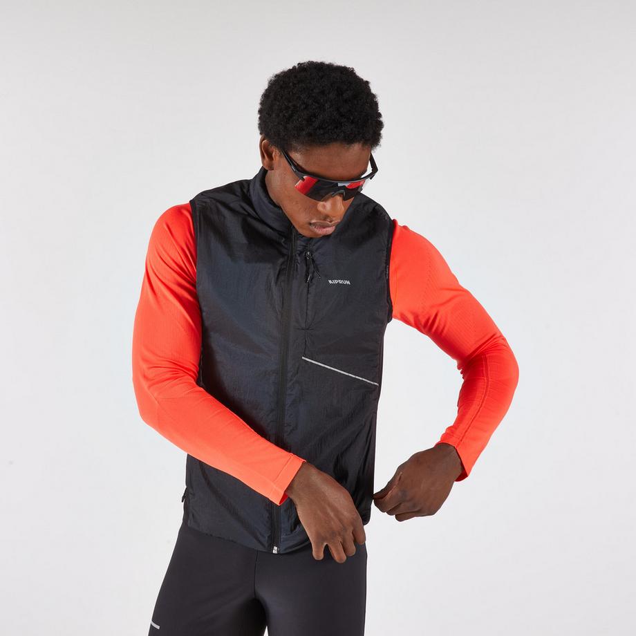KIPRUN  Gilet homme chaud course à pied synthétique 