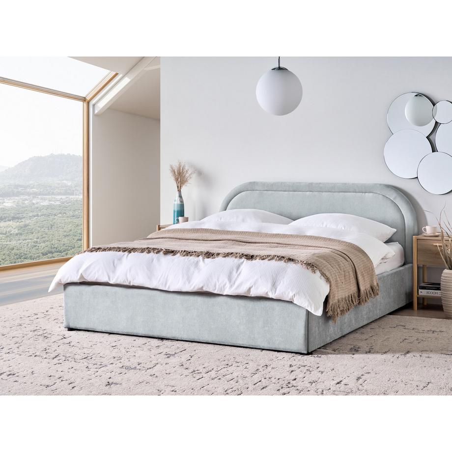 Beliani Lit ottoman en Tissu chenille  QUILLIEN  